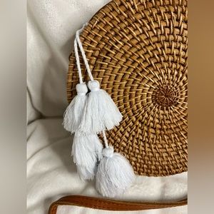 Boho Round Wicker Woven Crossbody